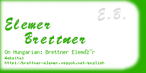 elemer brettner business card